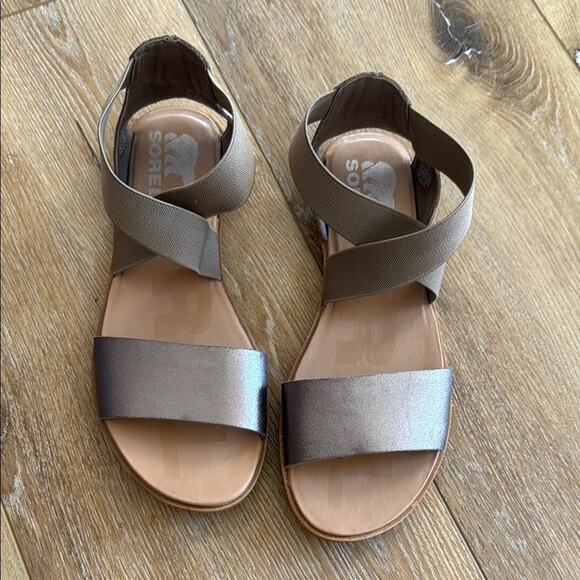 Sorel Ella II Sandals - Tan and Rose Gold Size 8.5 - Picture 1 of 7